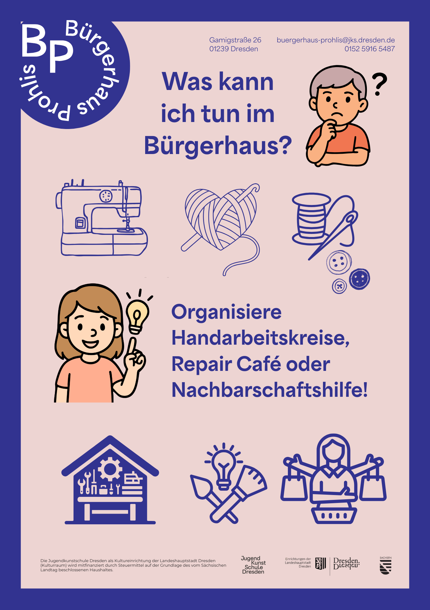 Handarbeitskreise, Repair-Cafés oder Nachbarschaftshilfe