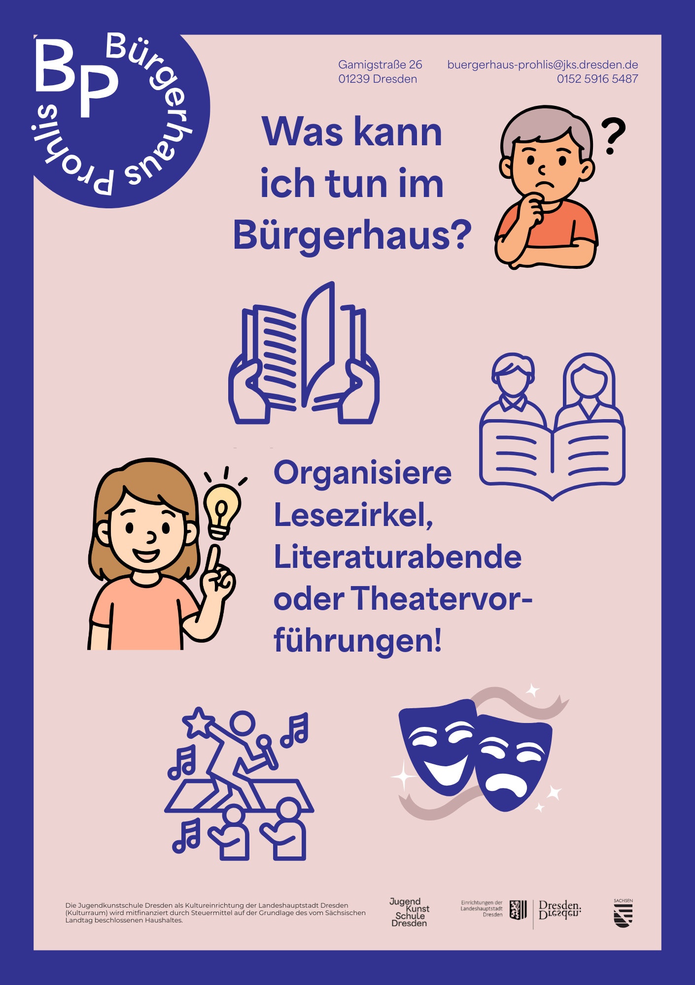 Lesezirkel, Literaturabende, Theaterspiel und -aufführungen, Kino